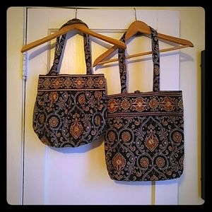 Set of Caffè latte Vera Bradley tote bags